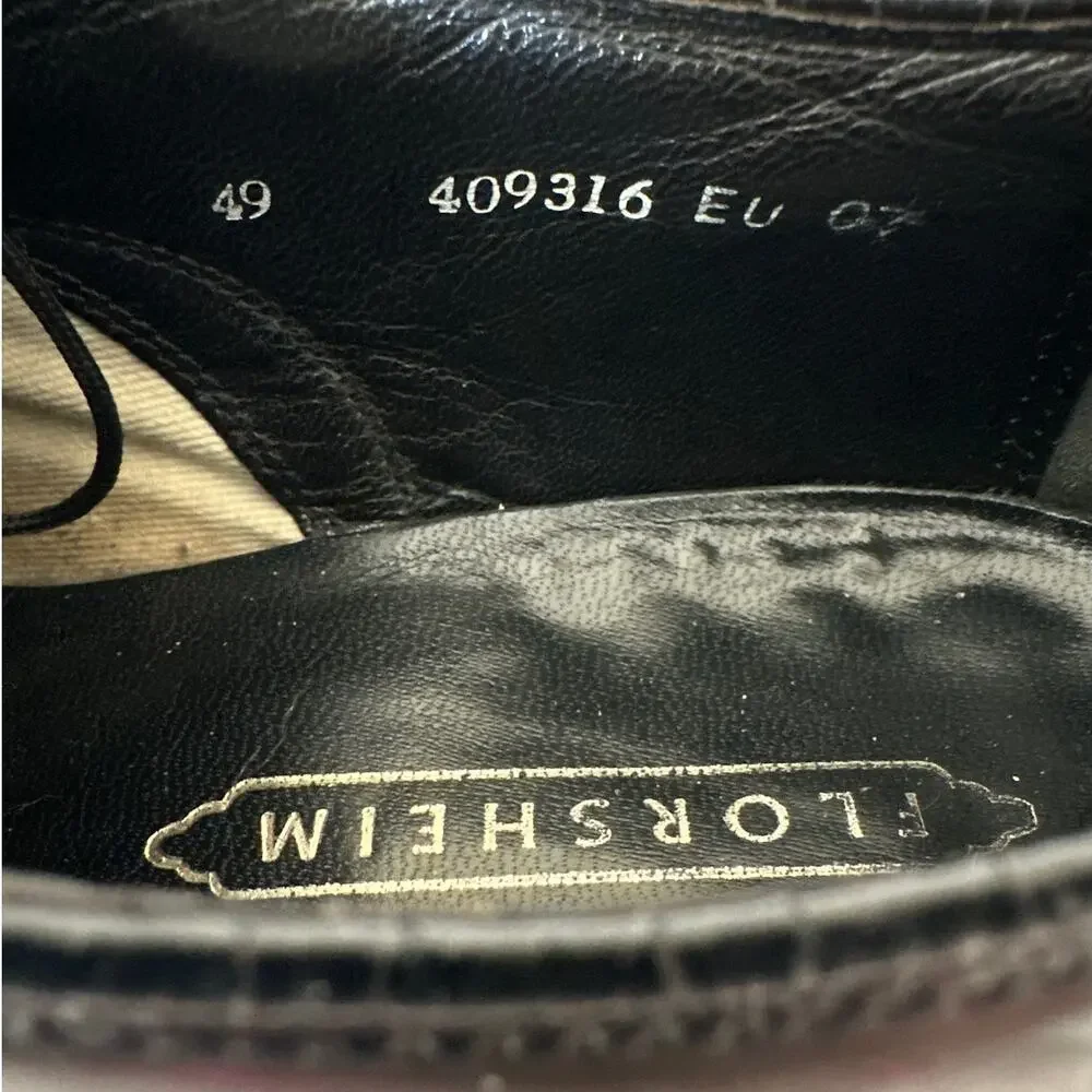 Florsheim Men's Oxford Dress Shoes 75912 Black Sz 9.5 3E Wingtip Classic Leather